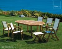 Magna Teak &amp; Sling Dining Chairs &amp; Tables