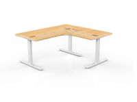 L shape height adjustable sit stand office desk
