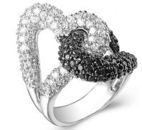 Wholesale double heart engagement rings for girl