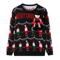 Wholesale Christmas festival Music speakers Cartoon elderly toy Knitted Sweaters pullover Funny Wome