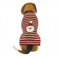Custom 100% acrylic stripe Santa Decal brown white dog pet Christmas Pullover dog sweater