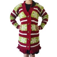Custom Autumn Winter long Women coat Fall Clothing Christmas Sweater With Knitted jacquard Tassel Wo