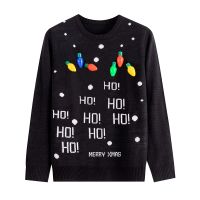 Custom LED Light Family Christmas sweater Unisex Plus size Men&apos;s knit jumper Funny Ugly Christm