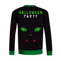 2021 Autumn New Design Fashion Digital Printing Gray Halloween Graphic black Streetwear Sweatshirt