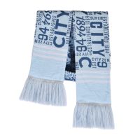 Custom design acrylic knitted double layers muffler football fan scarf letters pattern Knitted wool 