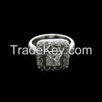 Sell Princess Cut Diamond Engagement Ring 18K White Gold