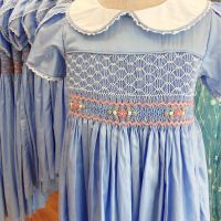 Blue hand smocked dress Bunniti BN225