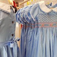 Blue hand smocked dress Bunniti BN225