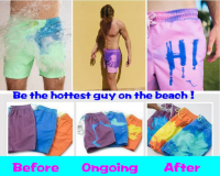 Best sale thermo-color heat discoloration fabric for beach shorts In Water Functional