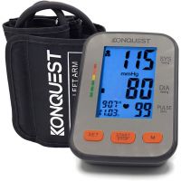 Konquest KBP-2704A Automatic Upper Arm Blood Pressure Monitor - Accurate, FDA Approved - Adjustable Cuff, Large Backlit Display - Irregular Heartbeat & Hypertension Detector - Tensiometer Digital