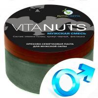 Nut-seed paste VitaNUTS MEN, from pistachio, pumpkin seeds and black sesame seeds for functional nutrition