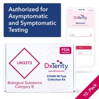 (10-PACK) DxTerity SARS-CoV-2 RT PCR CE Test - COVID-19 At-Home Collection Kit