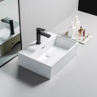 Lavabos Above Table Basin Solid Surface Vessel Basin Porcelain Rectangle Bathroom Sink