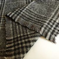 Fashion Harris Check Plaid Melton Wool Fabric Yarn Dyed 640gsm For Garment