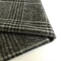 Fashion Harris Check Plaid Melton Wool Fabric Yarn Dyed 640gsm For Garment