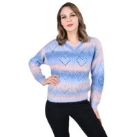 CGM-20246 Pullover Knitwear [Factory Wholesale Fashion Long Sleeve V-Neck Heart-Shaped Pullover Sweater]