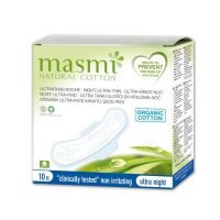 Selling Masmi Organic Cotton Ultra Thin Night Pads With Wings 10s