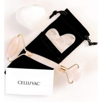 Selling Celluvac Rose Quartz Facial Roller & Gua Sha