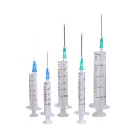 Disposable Medical Instruments Plastic Sterile Syringes of 3 Ml, 5 Ml and 10 Ml, Luer Lock/Slip Lock, with or Without Needles.