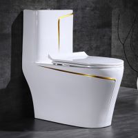 Popular one piece colour toilet bowl golden colour toilet seat