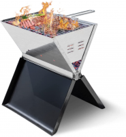 Black Notebook Charcoal Grill Portable Folding Charcoal Bbq Grill Stainless Ste