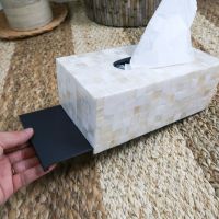 Square Mother Of Pearl Inlay Tissue Holder