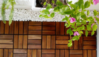 BeNK best price interlocking/Snapping acacia wood floor/deck tile/ DIY Parquet floor