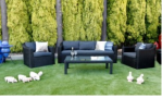 Poly Rattan Sofa Set (1-3 Seaters, 2 Armchair  And 1 Table)