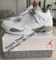 man shoes sport shoes sneakers AJ 4 White Oreo