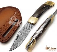 Saab Folding Knife Hand Made Damascus Steel EDC Folding Knife