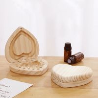 Customized Wooden Deciduous Teeth Storage Box Unfinished Pine Wood Baby Teeth Display Box With Flip Lid