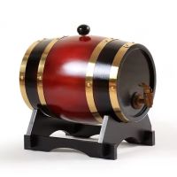 Ourdoor American Oak Wood Barrel With Steel Hoops Varnished Exterior Wooden Wine Beer Whisky Coffee Barrel
