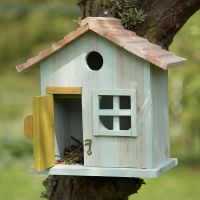 Hot Sale Outdoor Hanging Wooden Bird Nests Custom Color Painted Garden Wooden Bird House