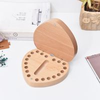 Heart Shape Wooden Deciduous Teeth Packaging Box Unfinished Beech Wood Baby Teeth Storage Box With Magnetic Lid