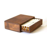 High Quality Wooden Cigarette Packaging Box Unfinished Walnut Wood Cigarette Storage Box