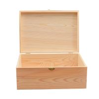 Custom Wooden Gift Storage Box Unfinished Pine Wood Gift Storage Box With Flip Lid
