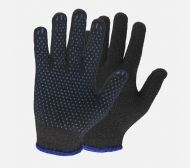 7, 5, 5 - Gloves 7.5 class (5 threads) black with PVC