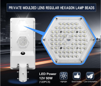 High Efficiency Outdoor Waterproof Ip65 Smd 50w Integrated All In One Solar Led Street Light
