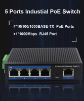 Ports Industrial PoE Switch 4*10/100/1000BASE-TX+1*RJ45 Gigabit Uplink Port Industrial PoE Ethernet Switch