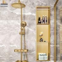 Stainless Steel Bathroom Wall Square Golden Bushed Shower Niche