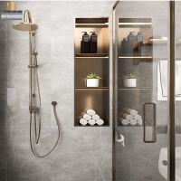 Stainless Steel Gold Bathroom Rack Shower Frame Bathroom Niche