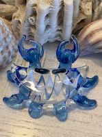 Mini Clear Blue Crab Glass Figurine