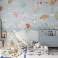 Cute Cartoon Design Digital Printing Murals Wallpaper for Children