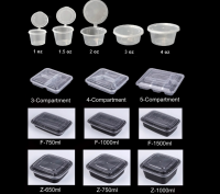 Lunch Food Containers Bpa-free PP Clear Square and Round Takeaway Plastic Take Away Food Container Storage Boxes & Bins Modern