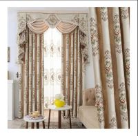 Wholesale living room ready made American style luxury jacquard designs hotel curtains for window