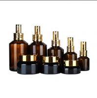 Cosmetics packaging containers 30ml 60ml 100ml 125ml 200ml frosted amber essence Serum Toner glass spray pump bottle