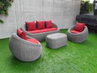 Sofa Set Outdoor Furniture With Red Cushion Outdoor