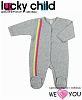 Lucky Child Hooded Baby Girl Striped Jumpsuit Footie
