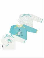 Lucky Child Long Sleeve Baby Crew Tees 3 Pcs Set Zoo