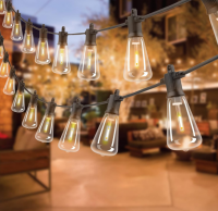 PSST64-4S. 4W, 15m, 15 pc, outdoor high pressure lamp, ST38 old Edison bulb, waterproof connected to dimming outdoor chandelier for backyard bistro porch garden.